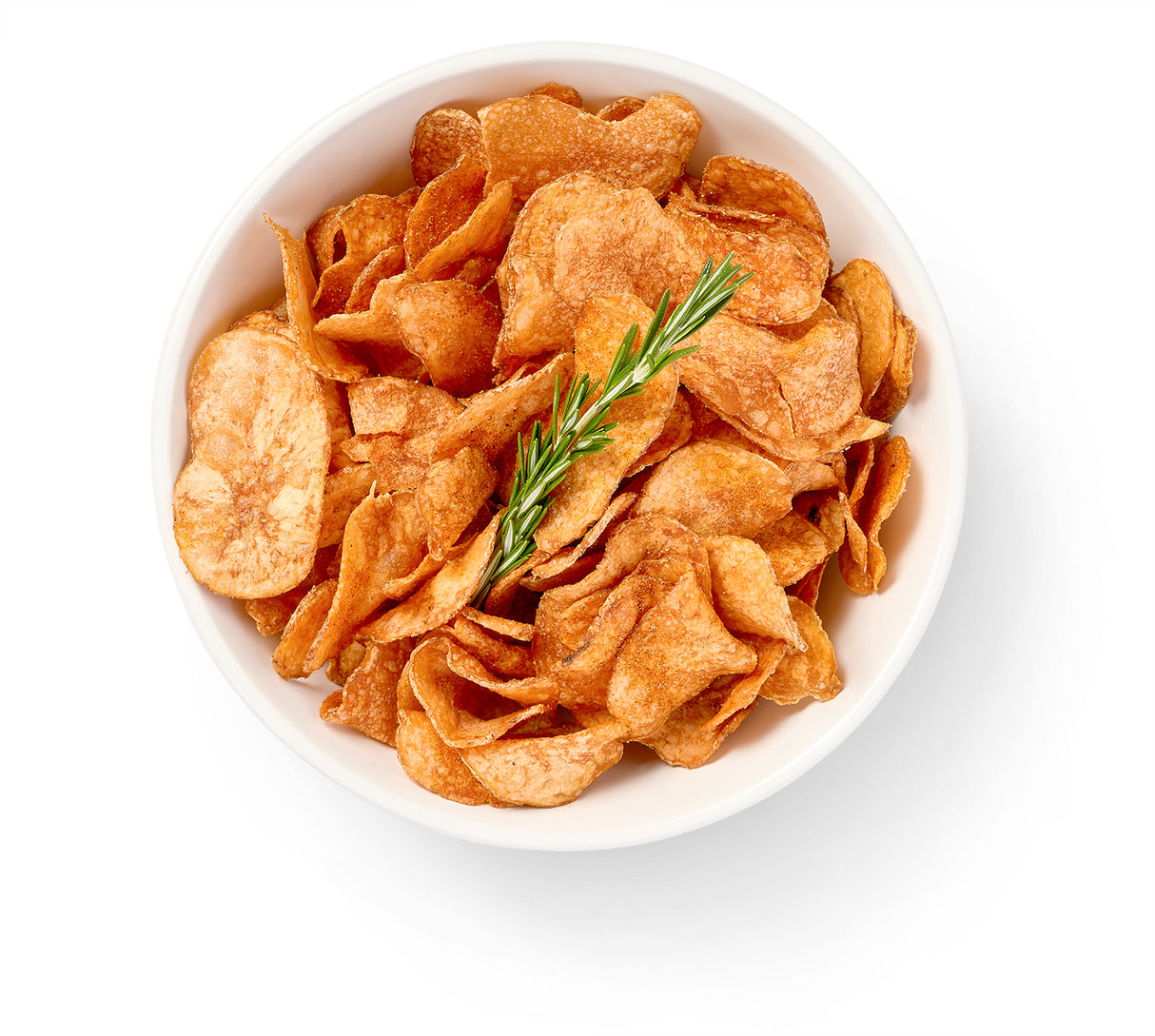 Homemade Potato Chips in a bowl with Old Bay Seasoning.