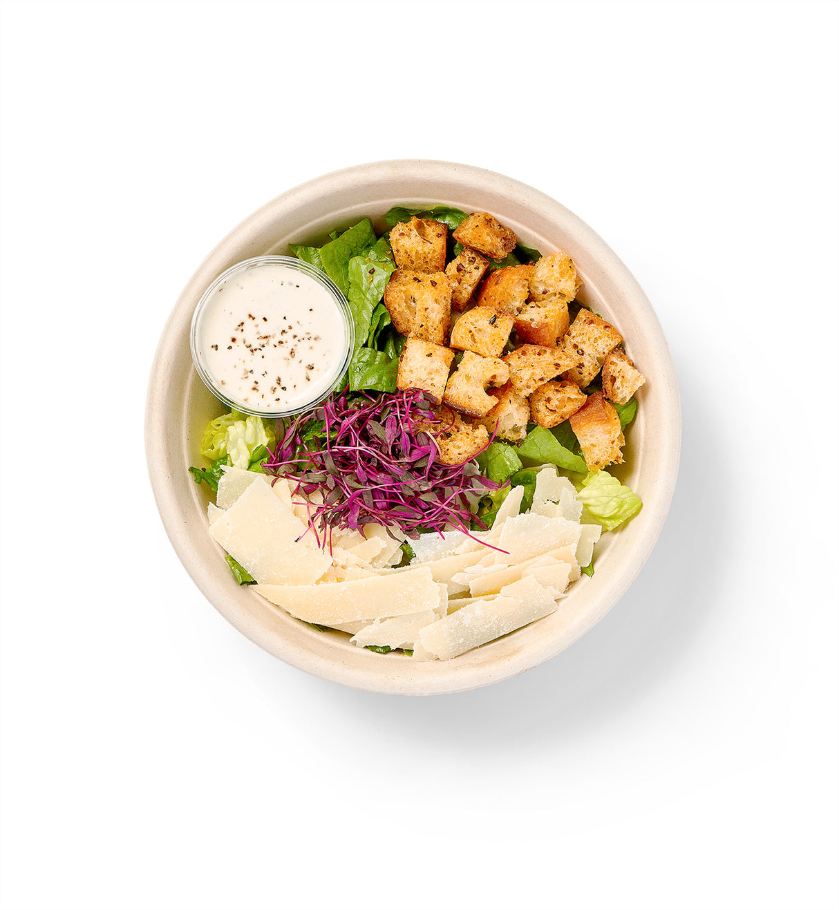 A Caesar Individual Entree Salad with homemade croutons.